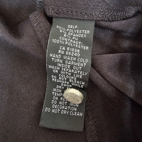 Ravel Black Faux Leather Dress with Sheer Neckline, Size Medium - Picture 10 of 12